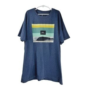 O'NEILL Boys Kids Blue Crew Neck T-shirt with Wave Graphic Design and Logo L